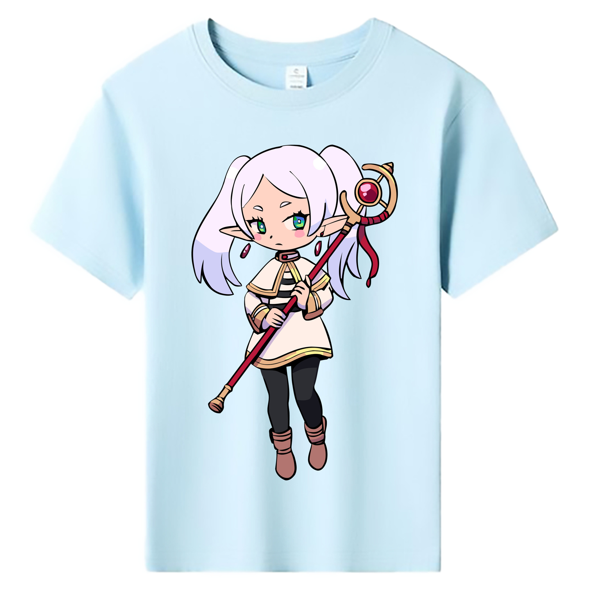 （画像用） 葬送のフリーレン Frieren 綿100％キッズTシャツ（フロントプリント）